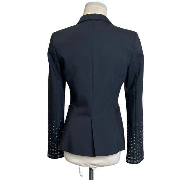 ZARA black studded sleeves one button tuxedo jacket size Small - Picture 2 of 13